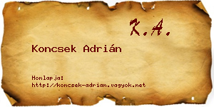 Koncsek Adrián névjegykártya