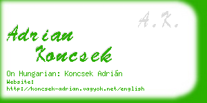 adrian koncsek business card